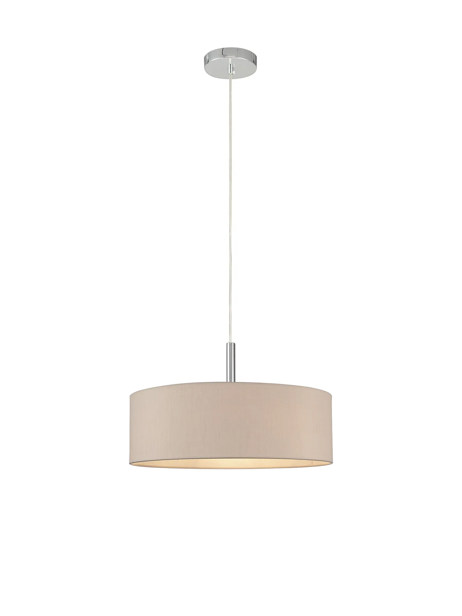 Baymont 45cm 5 Light Pendant Polished Chrome, Nude Beige/Moonlight DK0729  Deco Baymont CH NU